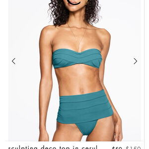 NWT Tropic of C sculpting deco top in cerulean compression teal- Size Small